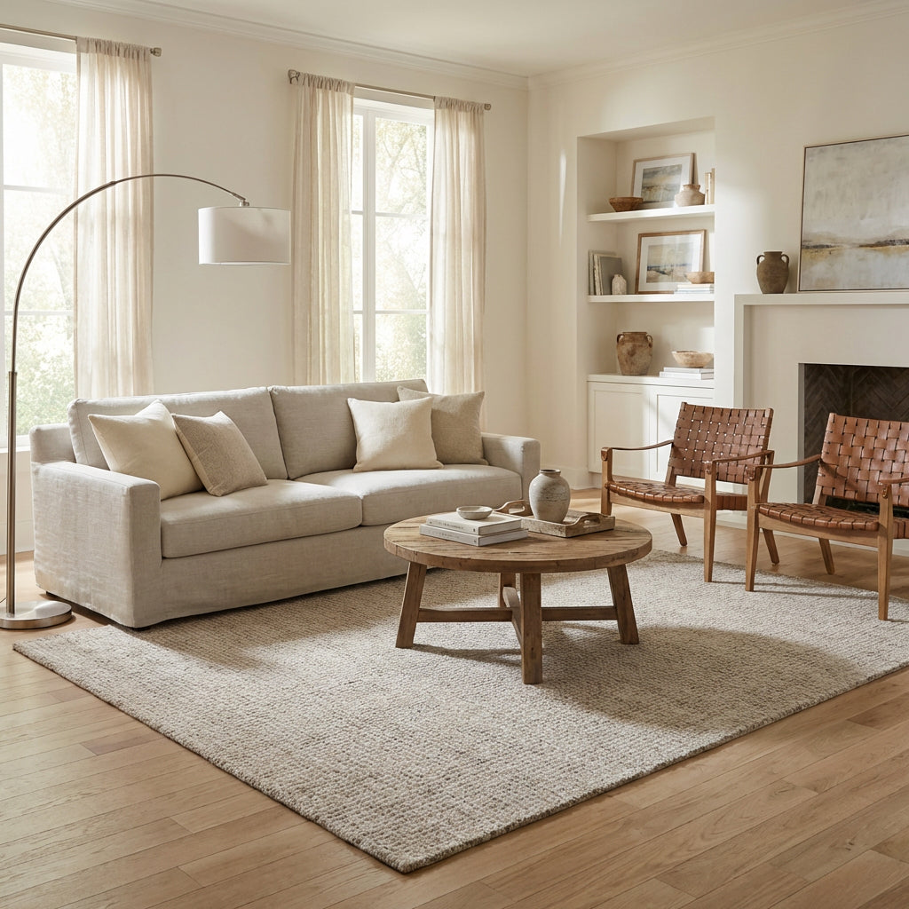 Sonoma Hand-Tufted Wool Rug - Beige & Brown - lifestyle room scene