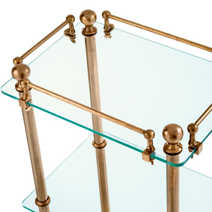 Cascais Brass & Glass Bath Shelf detail