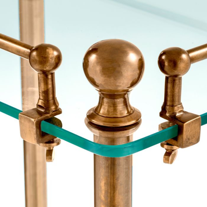Cascais Brass & Glass Bath Shelf detail