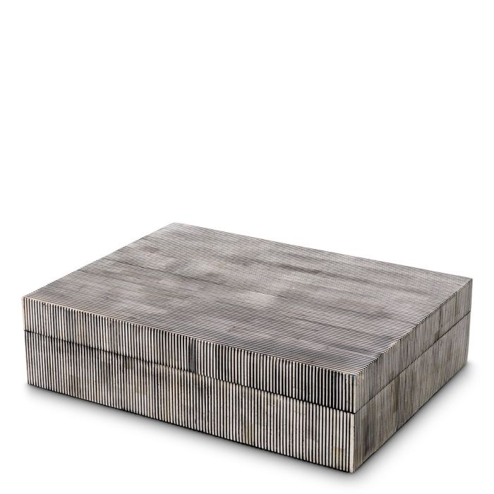 Cavendish Bone Mosaic Box, grey and black bone tile mosaic