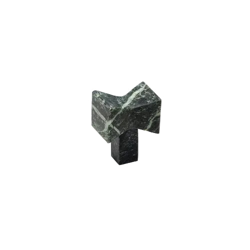 Winslow Marble Cabinet Knob in Verde — side view