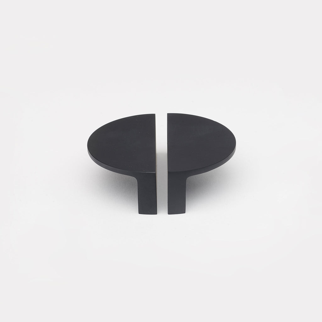 Crescent Brass Cabinet Pull in Black