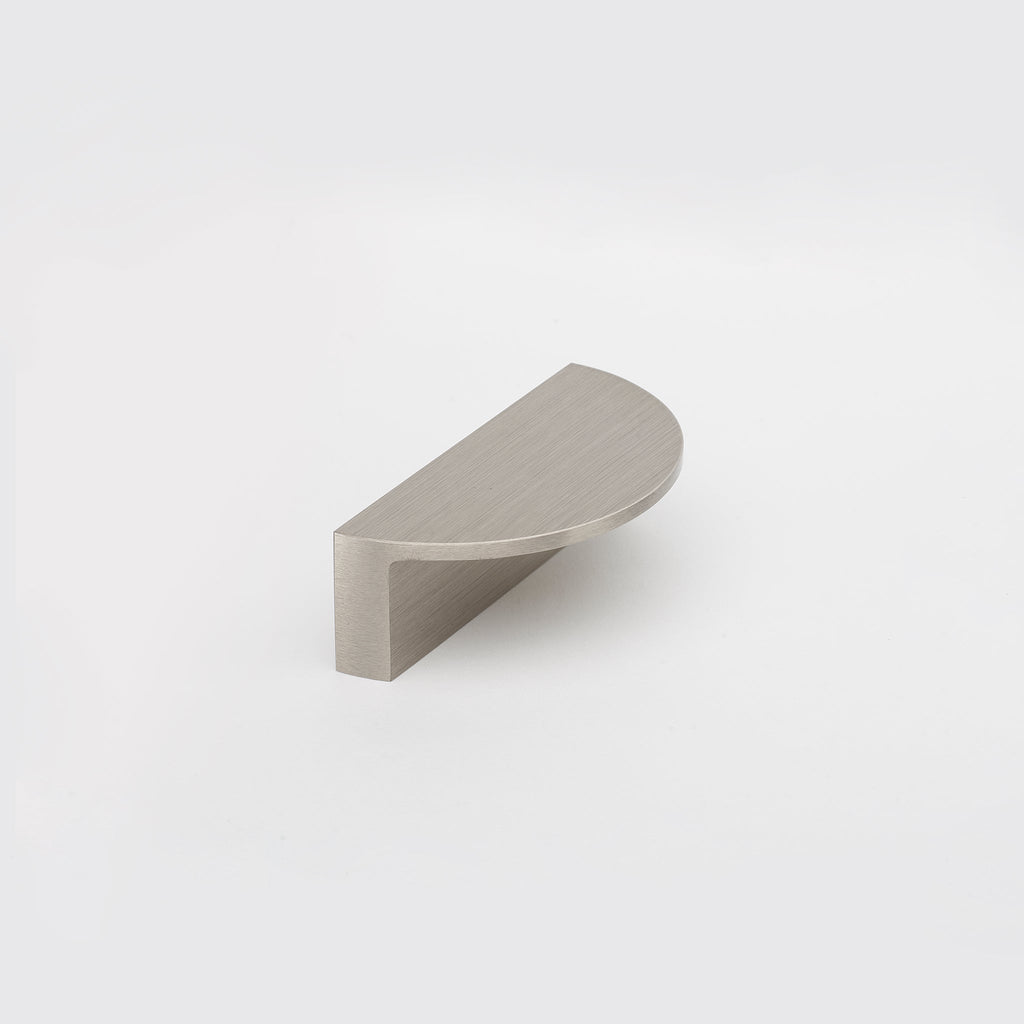 Crescent Brass Cabinet Pull in Polished Nickel — angle