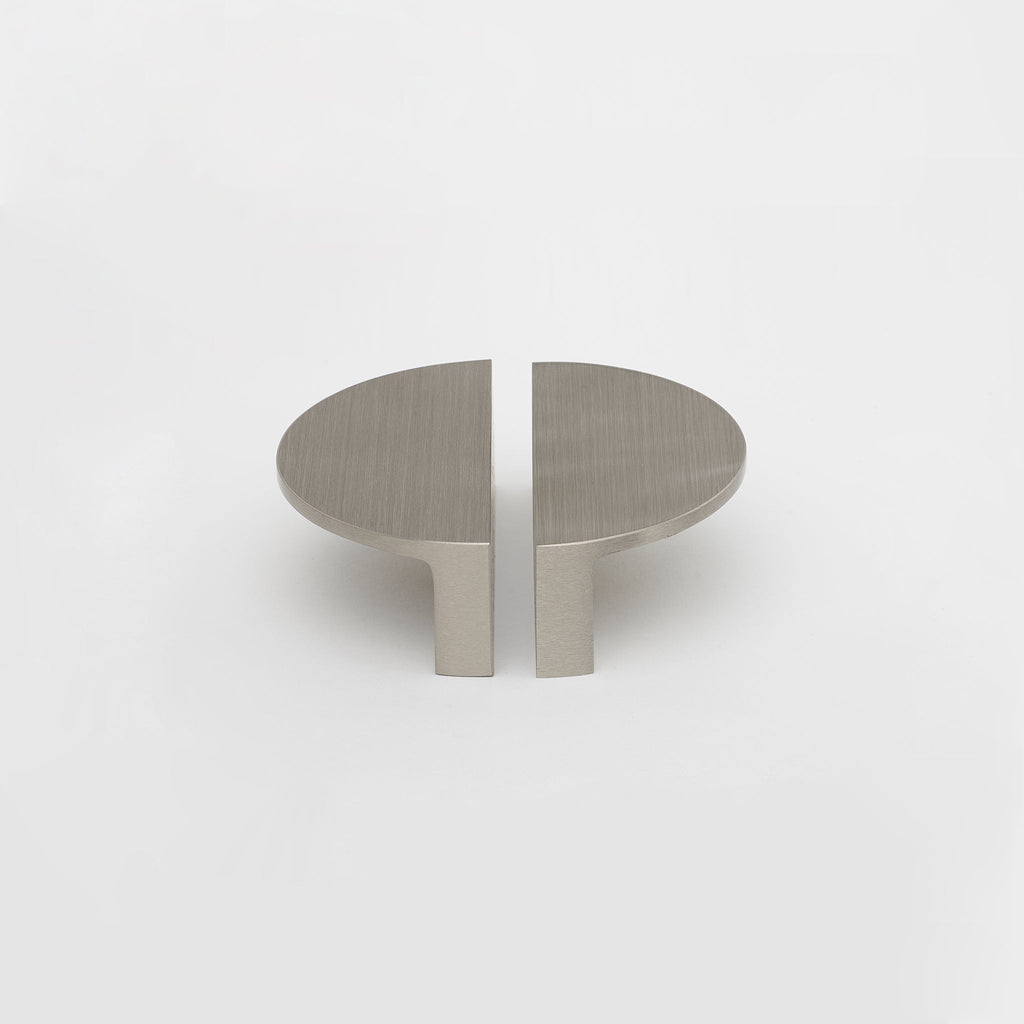 Crescent Brass Cabinet Pull in Polished Nickel — pair