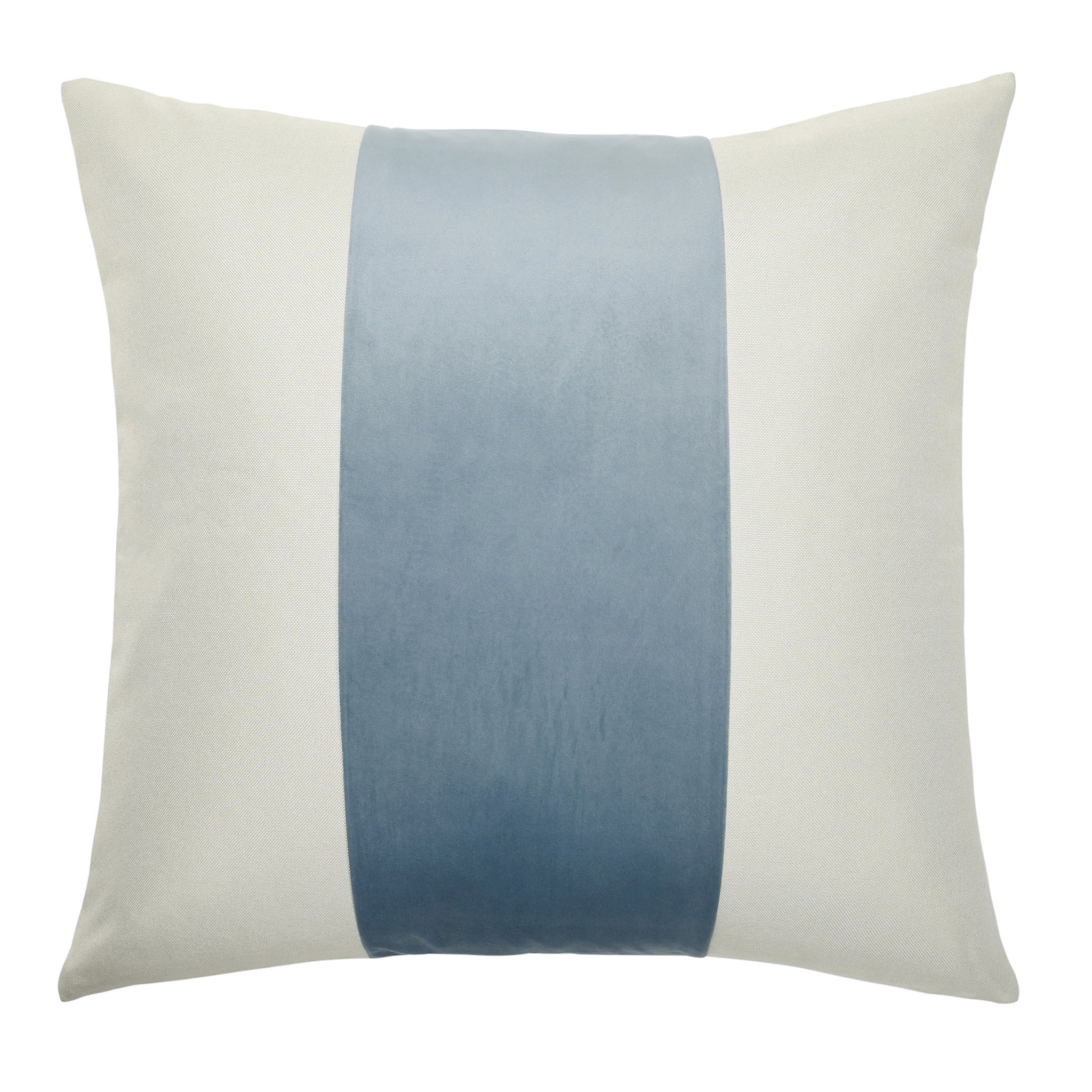 Two-Tone Banded Throw Pillow, Slate Blue