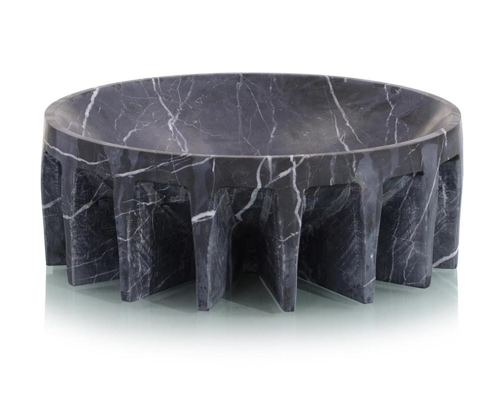 Elevated Black Marble Bowl