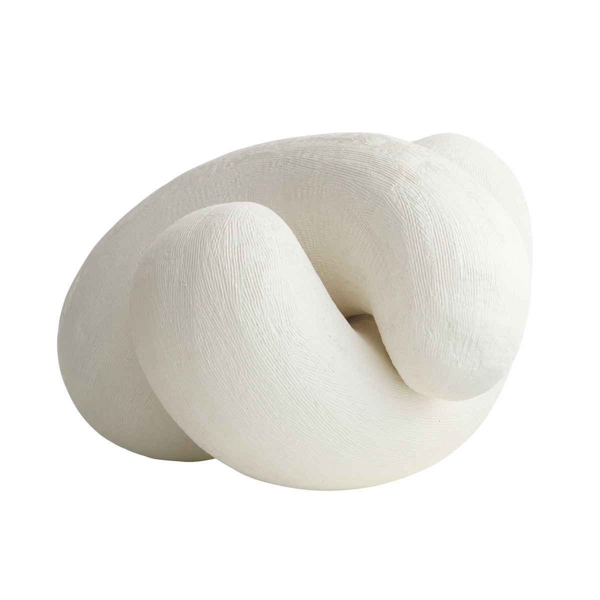 Entwine white knot sculptures linked together, set of two