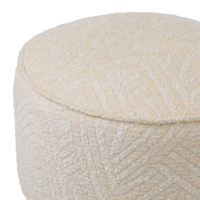 Fenwick Brass Swivel Counter Stool in Ivory Jacquard base detail
