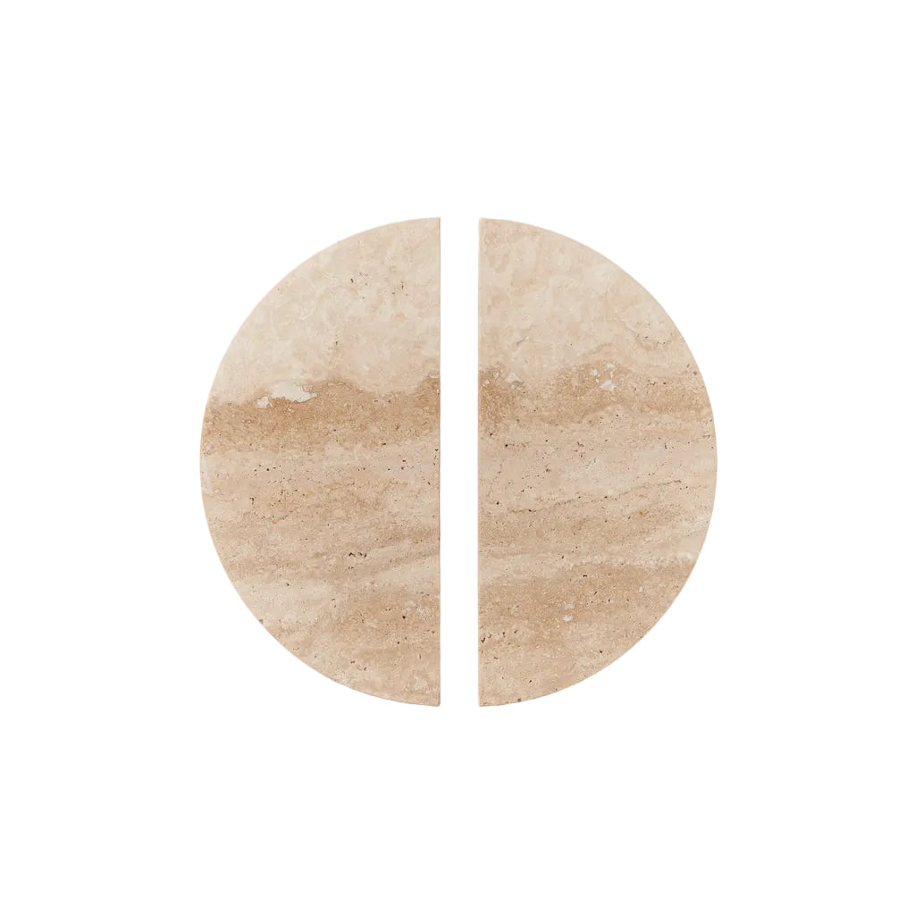 Halo Marble Cabinet Handle in Travertine