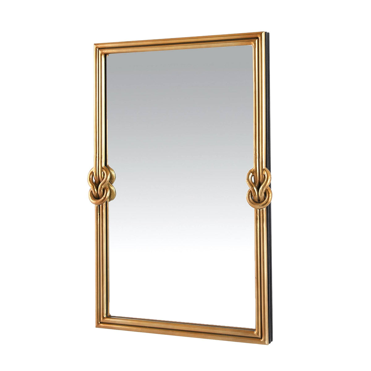 Harbor knot brass rectangular mirror, additional view