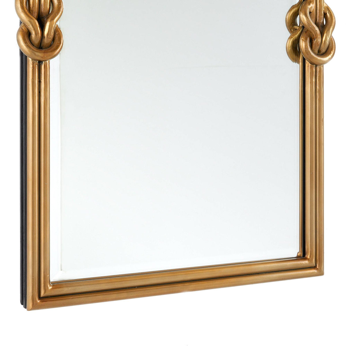 Harbor knot brass rectangular mirror, additional view