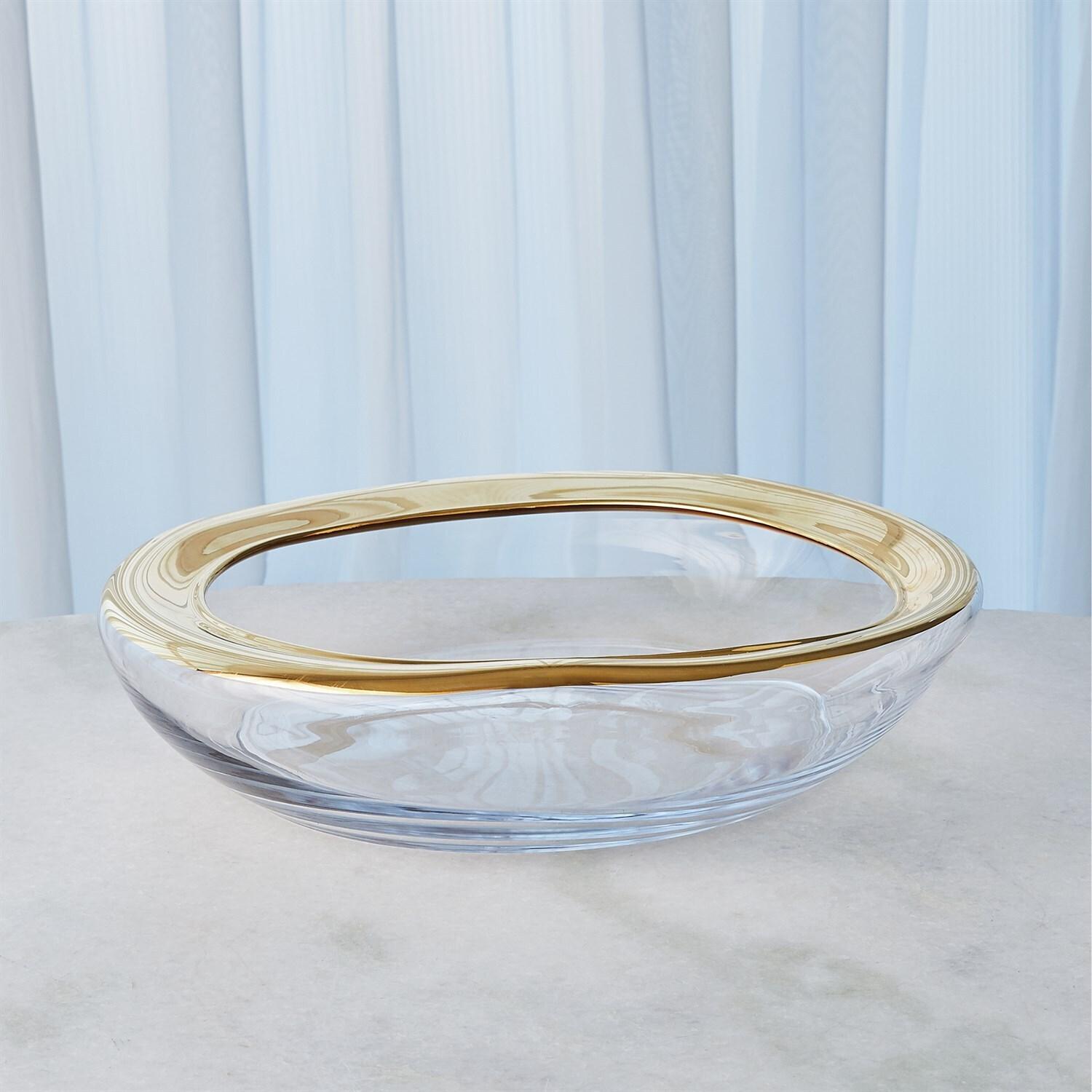 Harper Organic Formed Bowl, Gold Rim