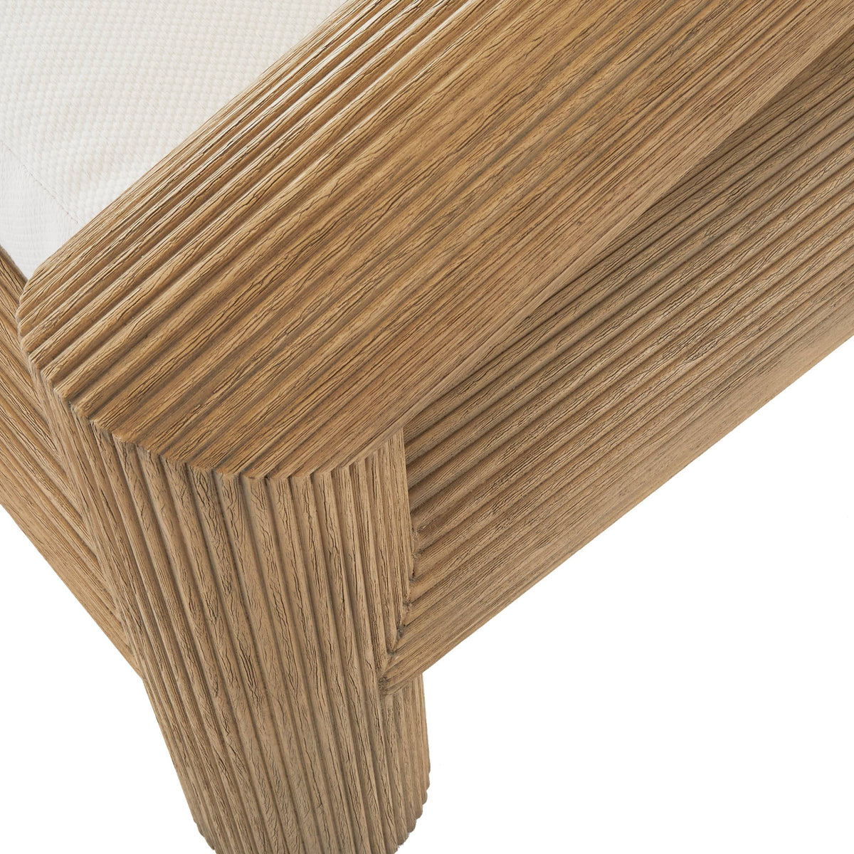 Hollis reeded teak outdoor lounge chair, additional view
