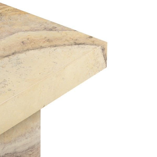 Jocelina Square Marble Accent Table, Brown