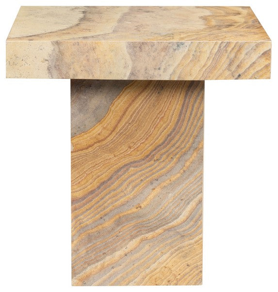 Jocelina Square Marble Accent Table, Brown