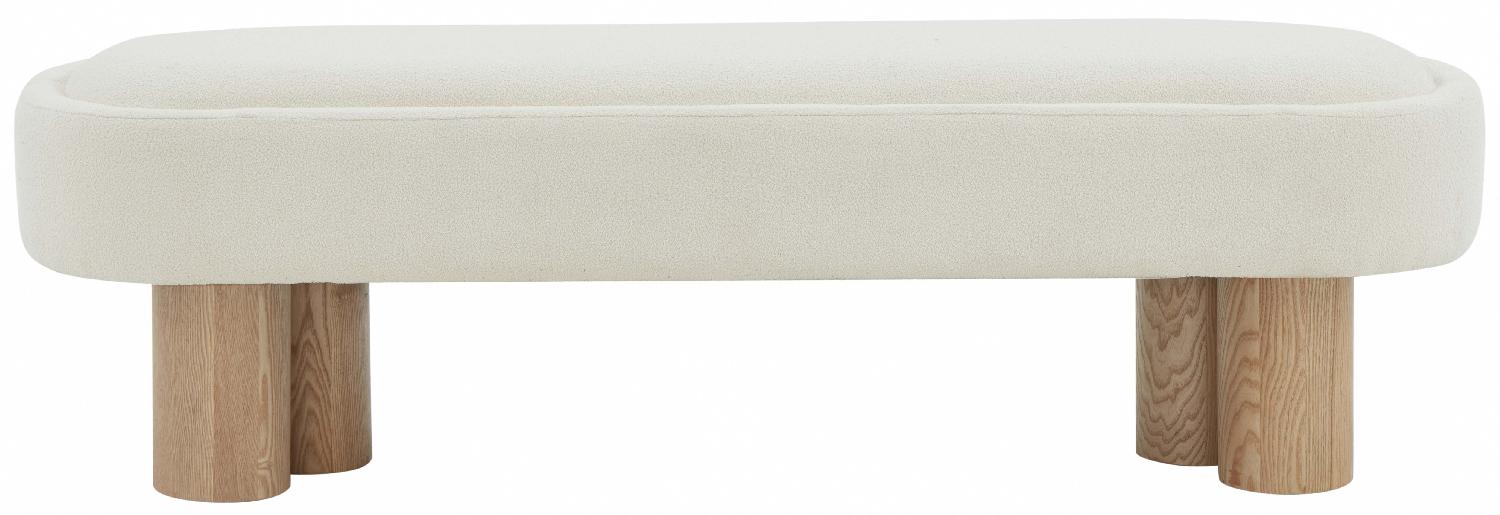 Katianna Boucle Bench, Ivory/Natural
