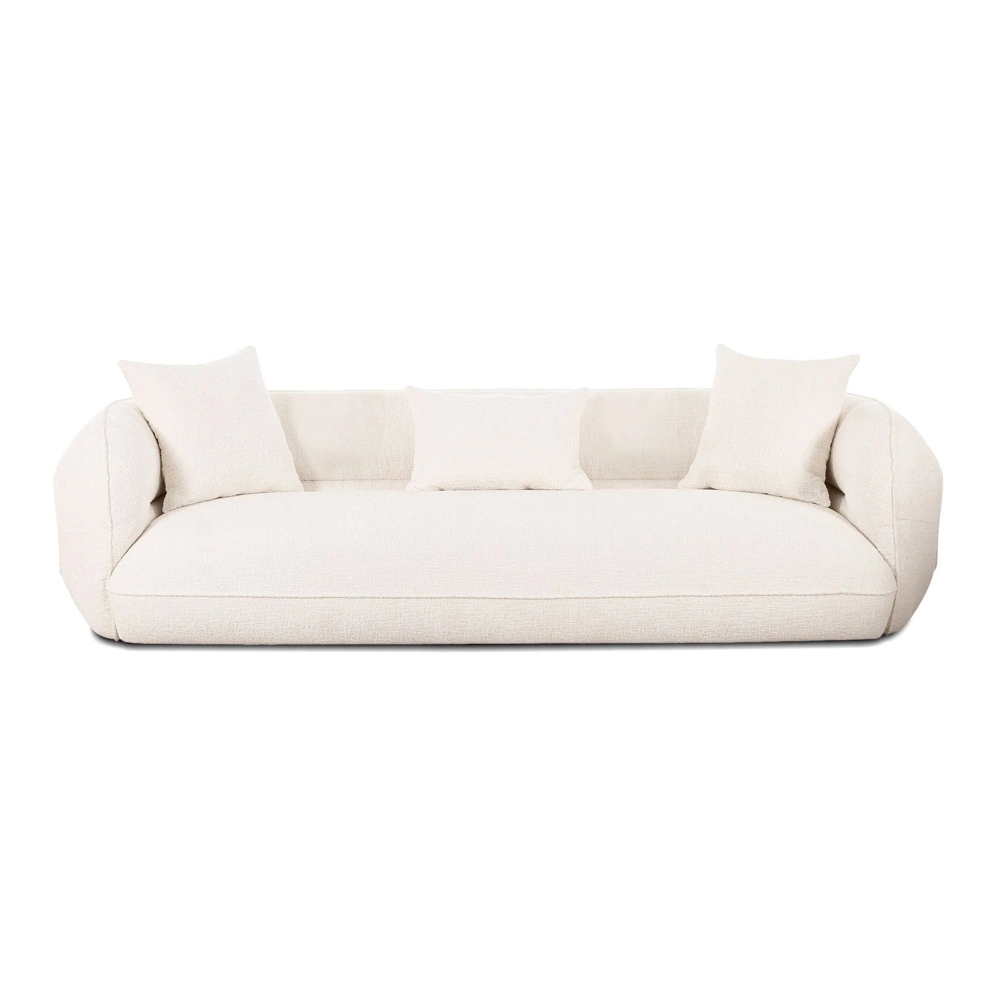 Laurent Textured Velvet Sofa in White