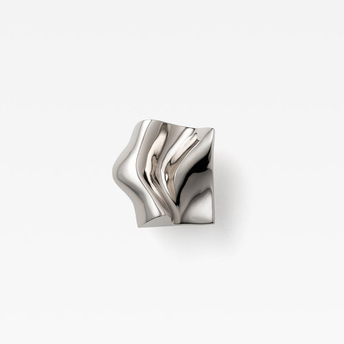 Fold Brass Cabinet Knob in Polished Nickel