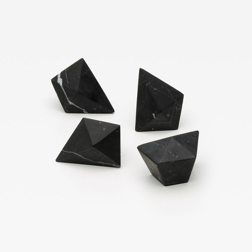 Facet Marble Cabinet Knob in Black Marquina