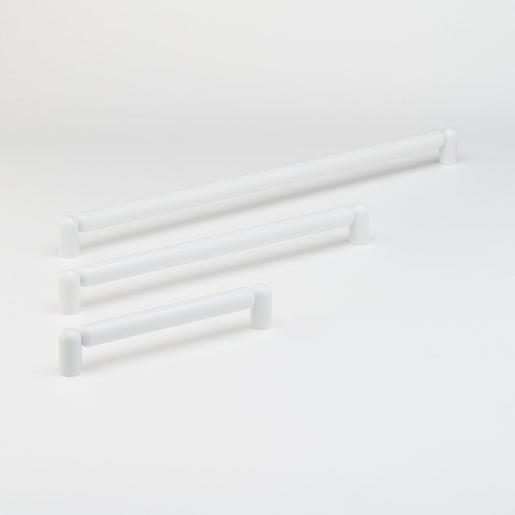 Wand Brass Cabinet Pull in White — three sizes