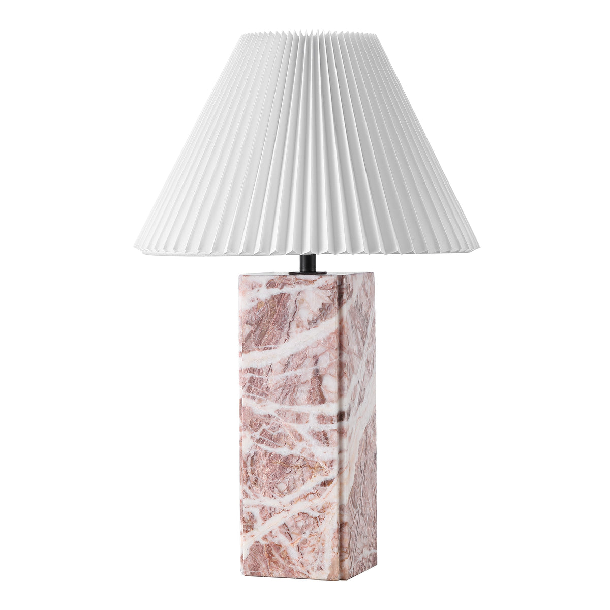 Villefranche Square Marble Table Lamp, Tan