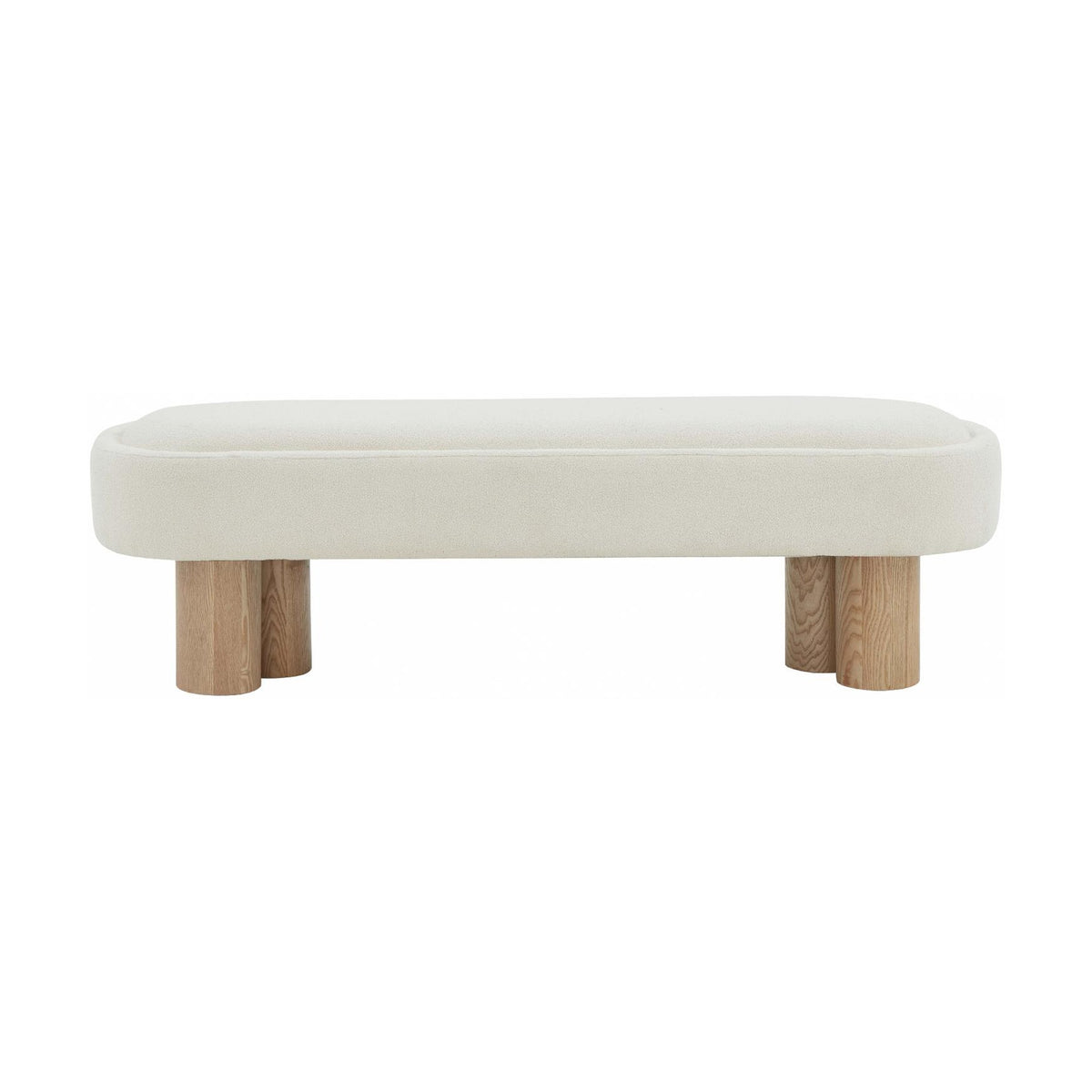 Marlowe Boucle Bench, Ivory/Natural