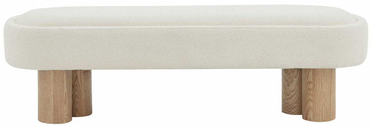Marlowe Boucle Bench, Ivory/Natural