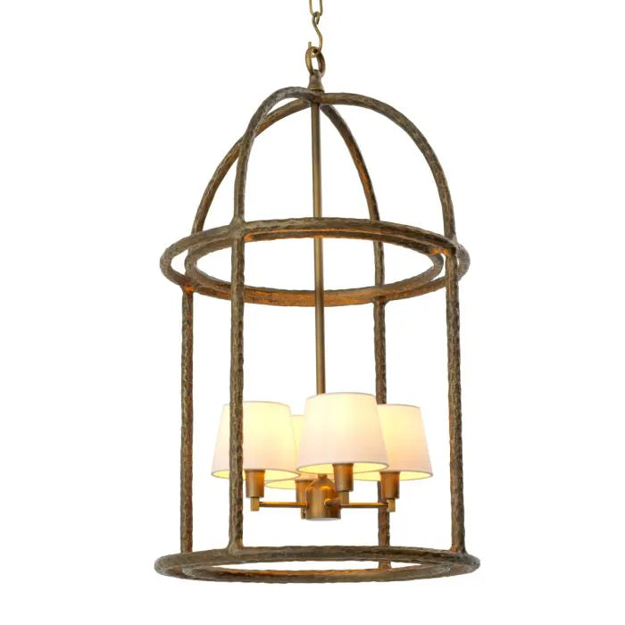Vernazza Aged Brass Birdcage Pendant