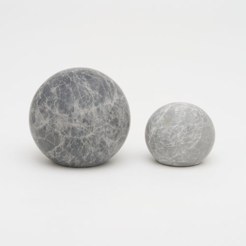 Radnor Marble Cabinet Knob in Tundra Grey — both sizes