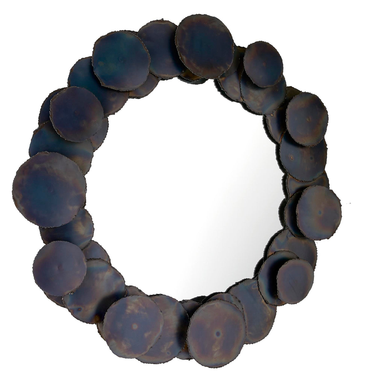 Oxide iron disc round mirror, additional view