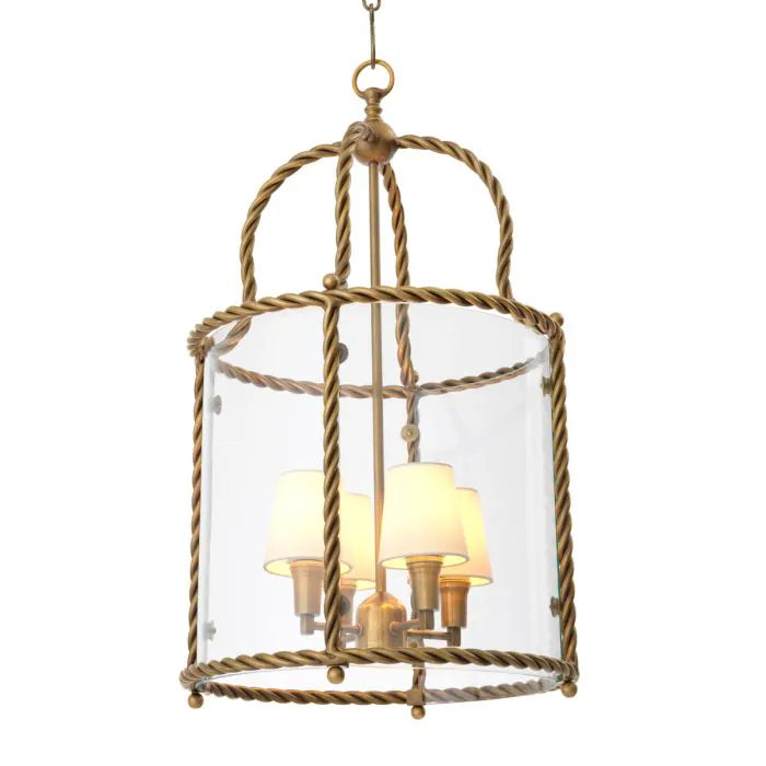 Lucca Brass & Glass Lantern Pendant