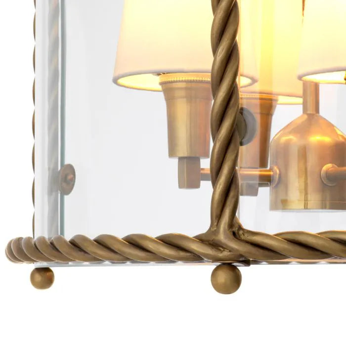 Lucca Brass & Glass Lantern Pendant