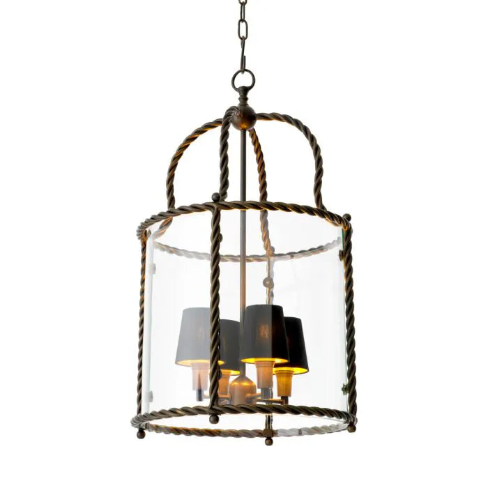Bellagio Twisted Brass Lantern Pendant detail