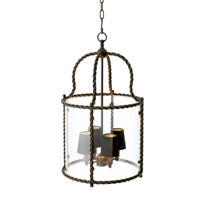Bellagio Twisted Brass Lantern Pendant detail