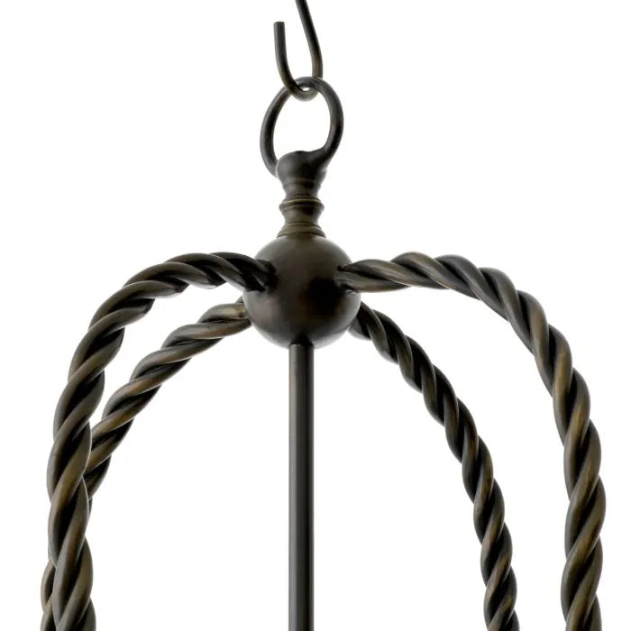 Bellagio Twisted Brass Lantern Pendant detail