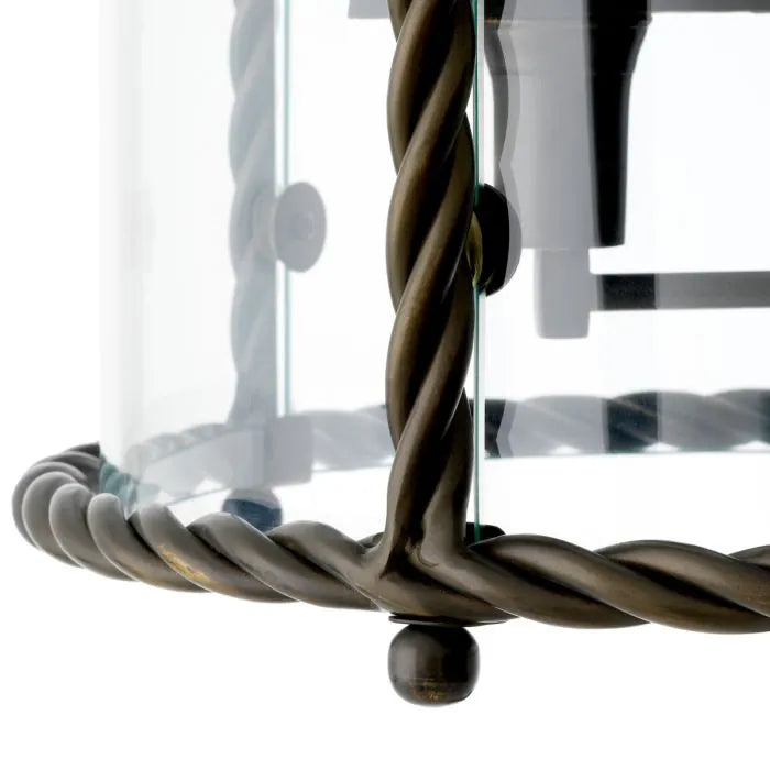 Bellagio Twisted Brass Lantern Pendant detail