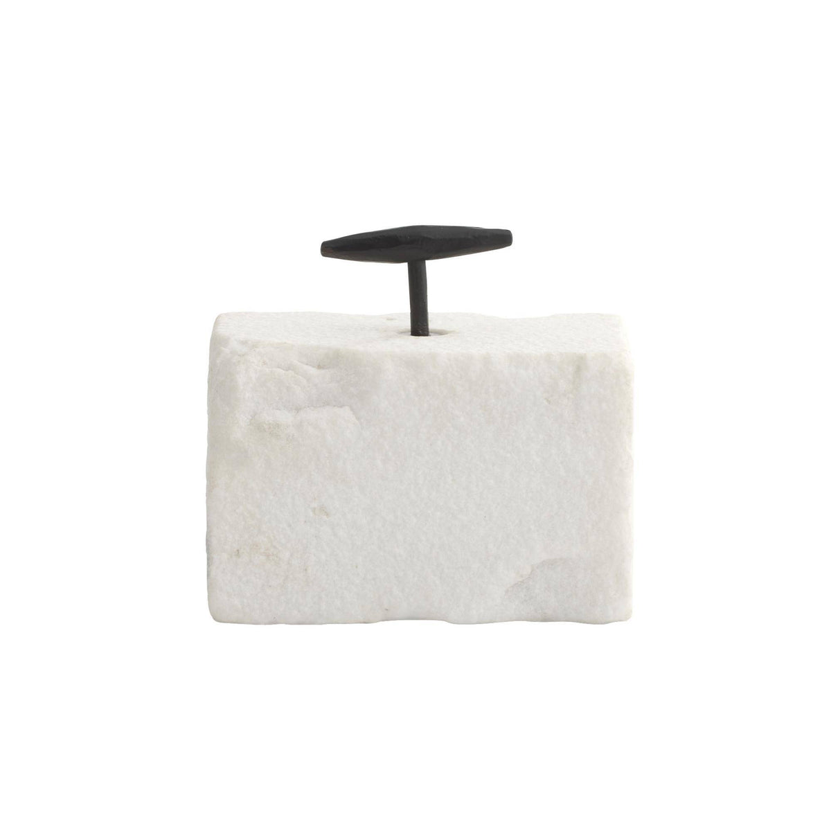 Quarry white marble bookends, additional view