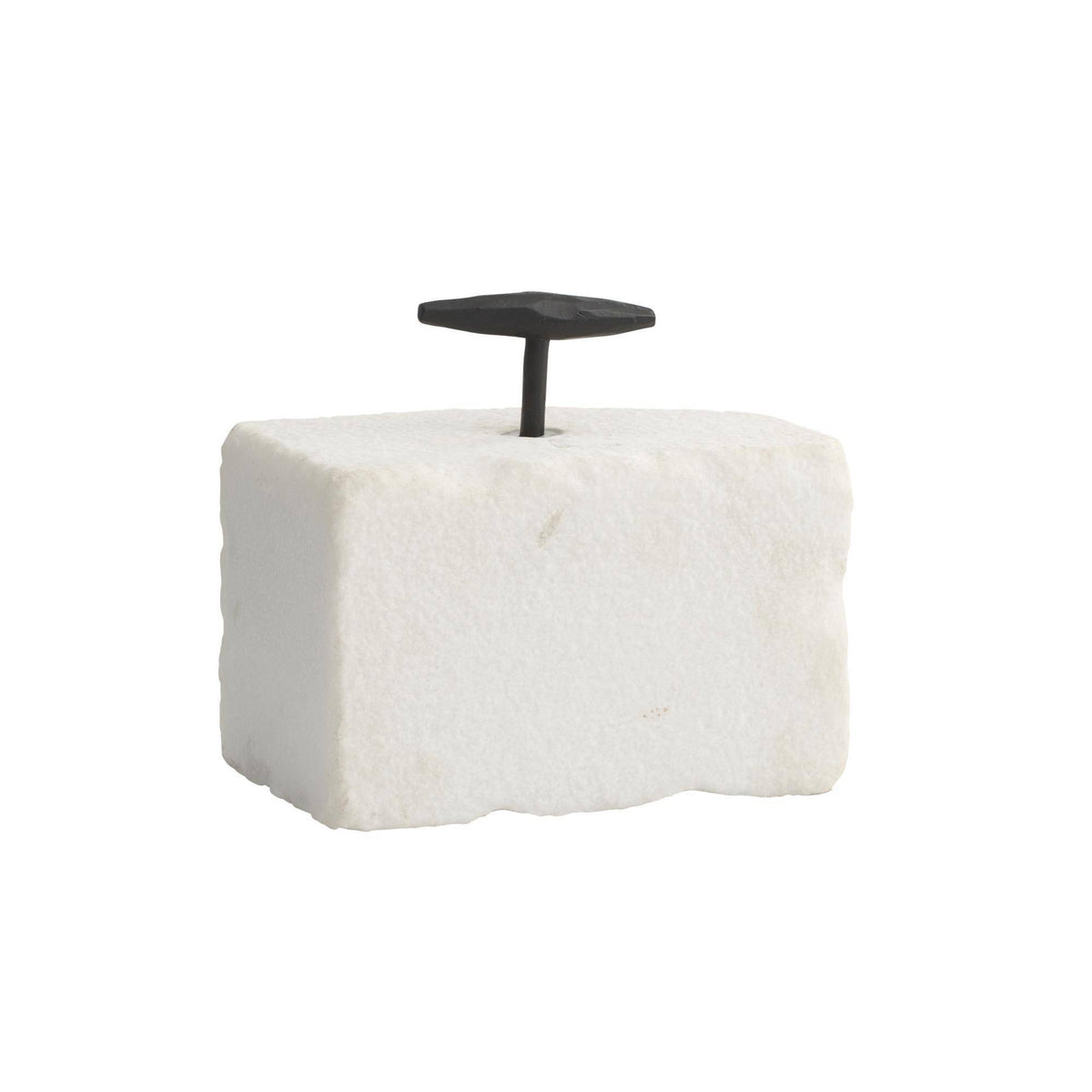 Quarry white marble bookends, additional view