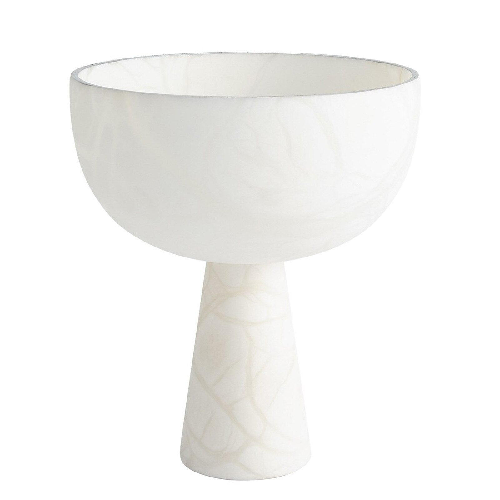 Rachel Blindauer Caspari Footed Alabaster Bowl, Silver