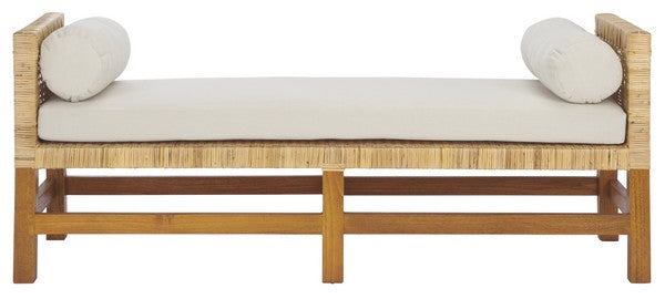 Cryslene Teakwood Bench, Natural/White