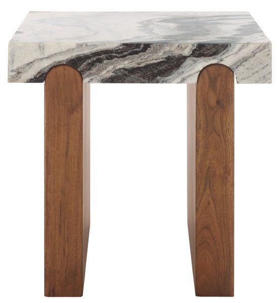 Rachel Blindauer Ellebeth Marble Top Accent Table, Hazel/Walnut
