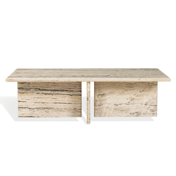 Rachel Blindauer Feliciandra Rectangle Travertine Coffee Table