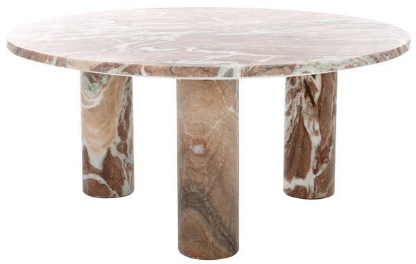 Rachel Blindauer Giabella 3-Leg Marble Coffee Table, White/Brown