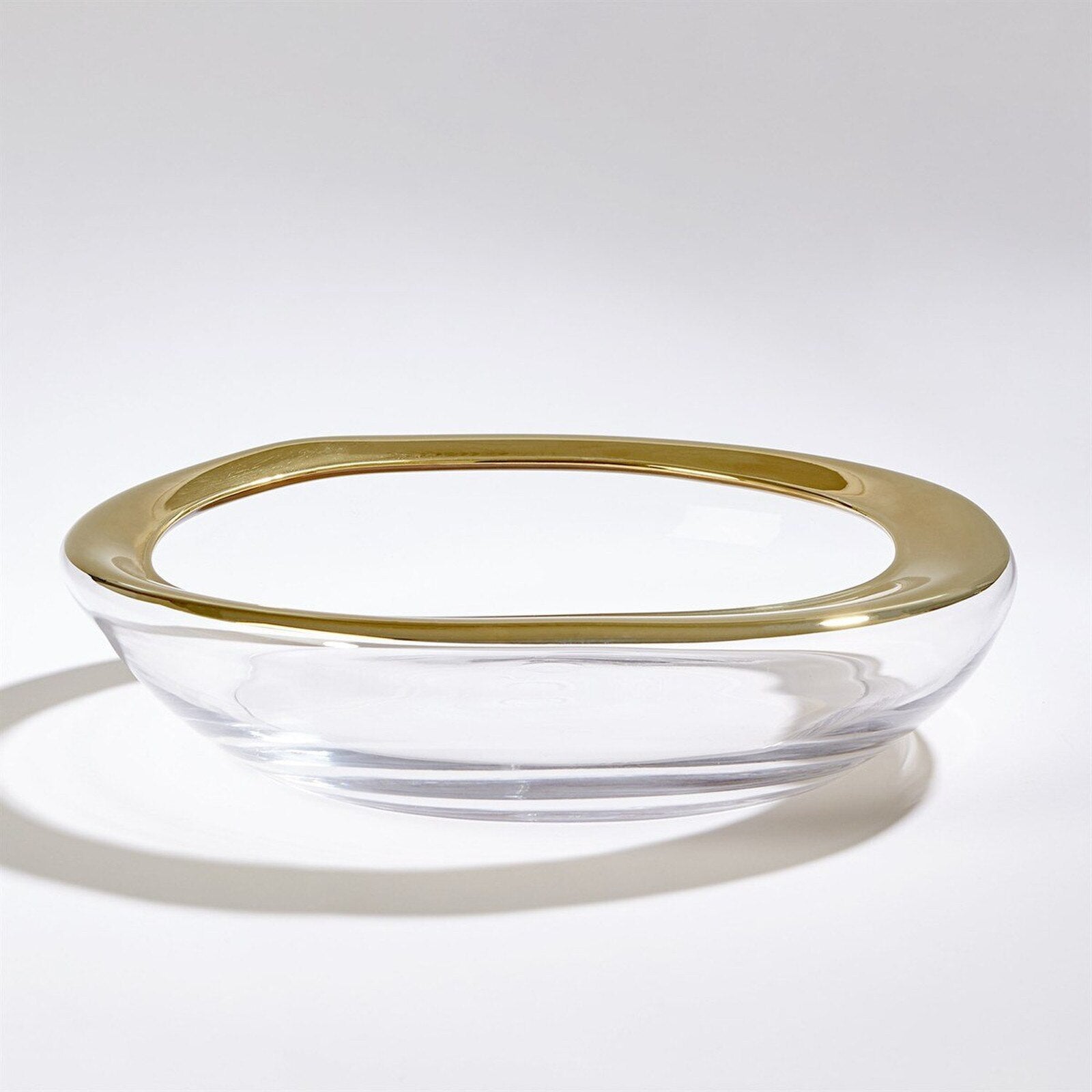 Harper Organic Formed Bowl, Gold Rim