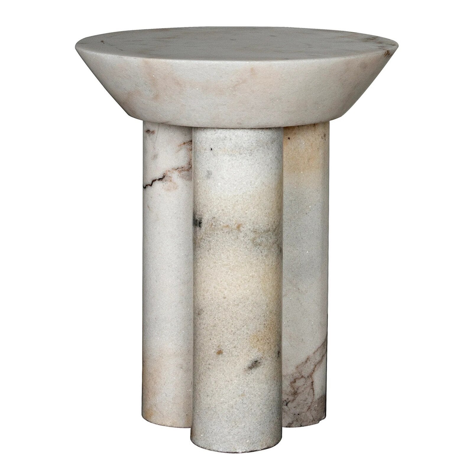 Rachel Blindauer Nox Marble Side Table in white