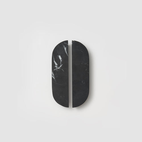Drum Marble Cabinet Handle in Black Marquina