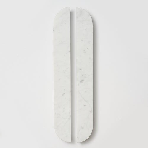 Drum Marble Cabinet Handle Large in Carrara White