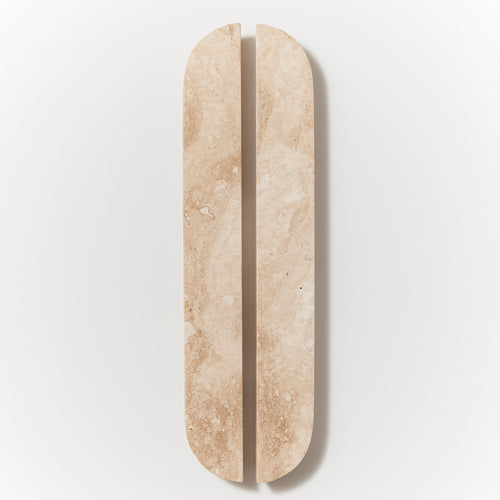 Drum Marble Cabinet Handle Large in Travertine