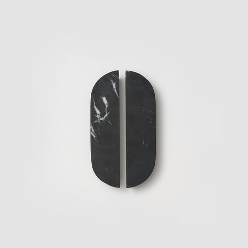 Drum Marble Cabinet Handle Small in Black Marquina