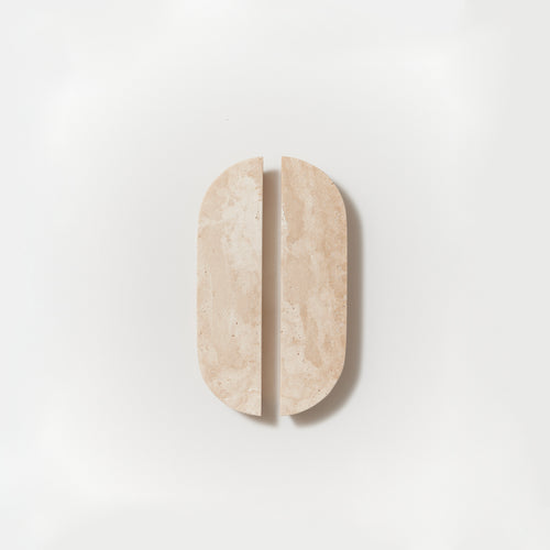 Drum Marble Cabinet Handle Small in Travertine